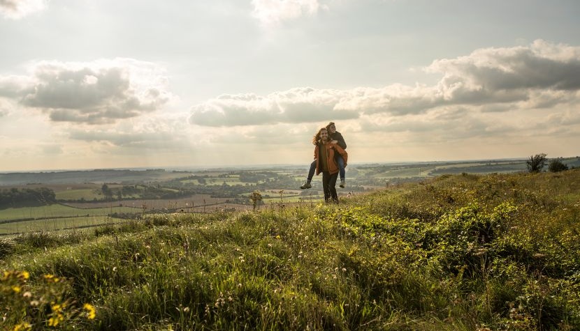 Couple out on walk